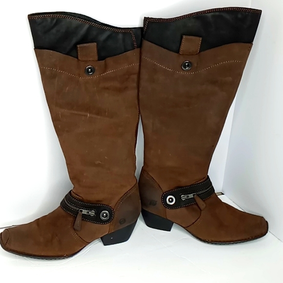 Born Nubuck & Leather Knee High Boots - Smokey Brown- Womens 10M/W (W21648) - Picture 1 of 16